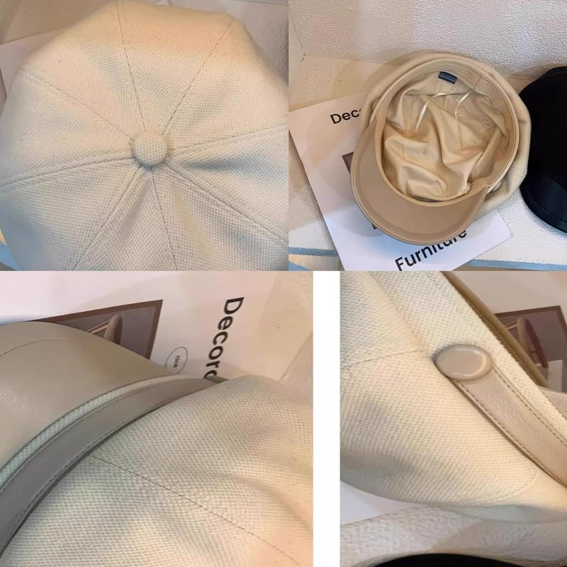 Busnos Newsboy Hats for Women and Men Beret Women's Hats & Caps Fall and Winter Womens Hat y2k Hat Women's Octagonal Cap - Image 4